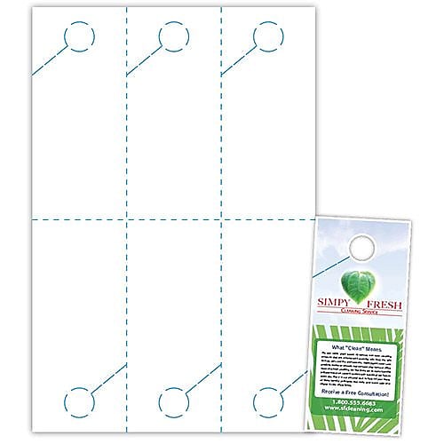 Blanks/USA Digital Smooth Cover Door Hangers, 4" x 9", White, 600/Pack (DHN06S8WH)