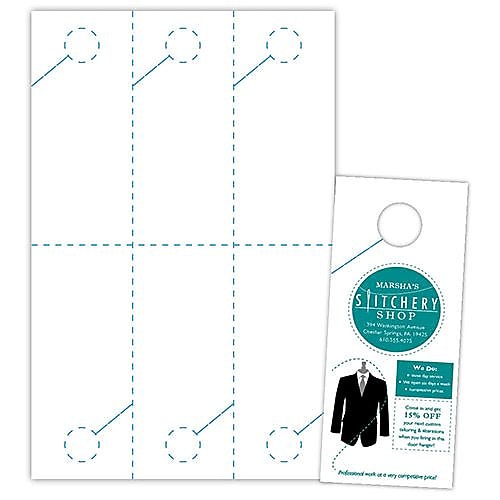 Blanks/USA® 3.67" x 8 1/2" 215 GSM Digital Smooth Cover Door Hangers, White, 1500/Pack