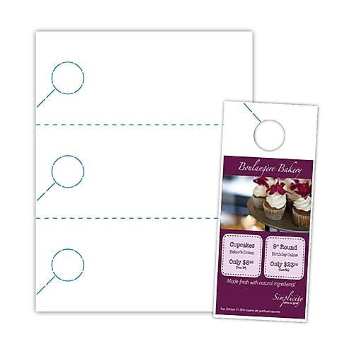Blanks/USA® 3.67" x 8 1/2" 200 GSM Digital Polyester Door Hangers, White, 150/Pack