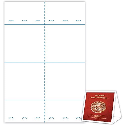 Blanks/USA® 6" x 3 3/8" x 5 5/8" 80 lbs. Digital Gloss Cover Table Tent, White, 500/Pack