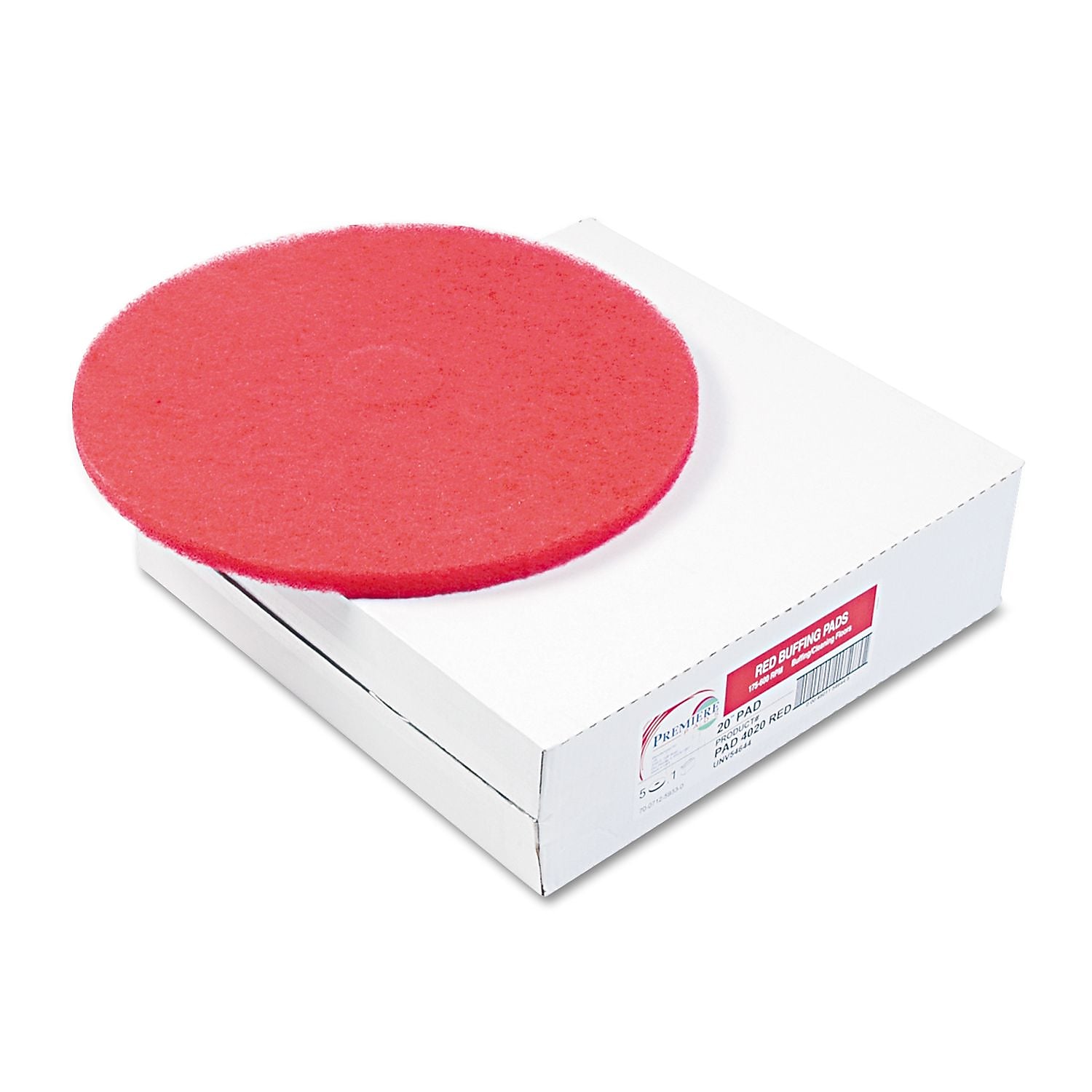 Boardwalk Standard 12" Diameter Buffing Floor Pads, Red, 5/carton