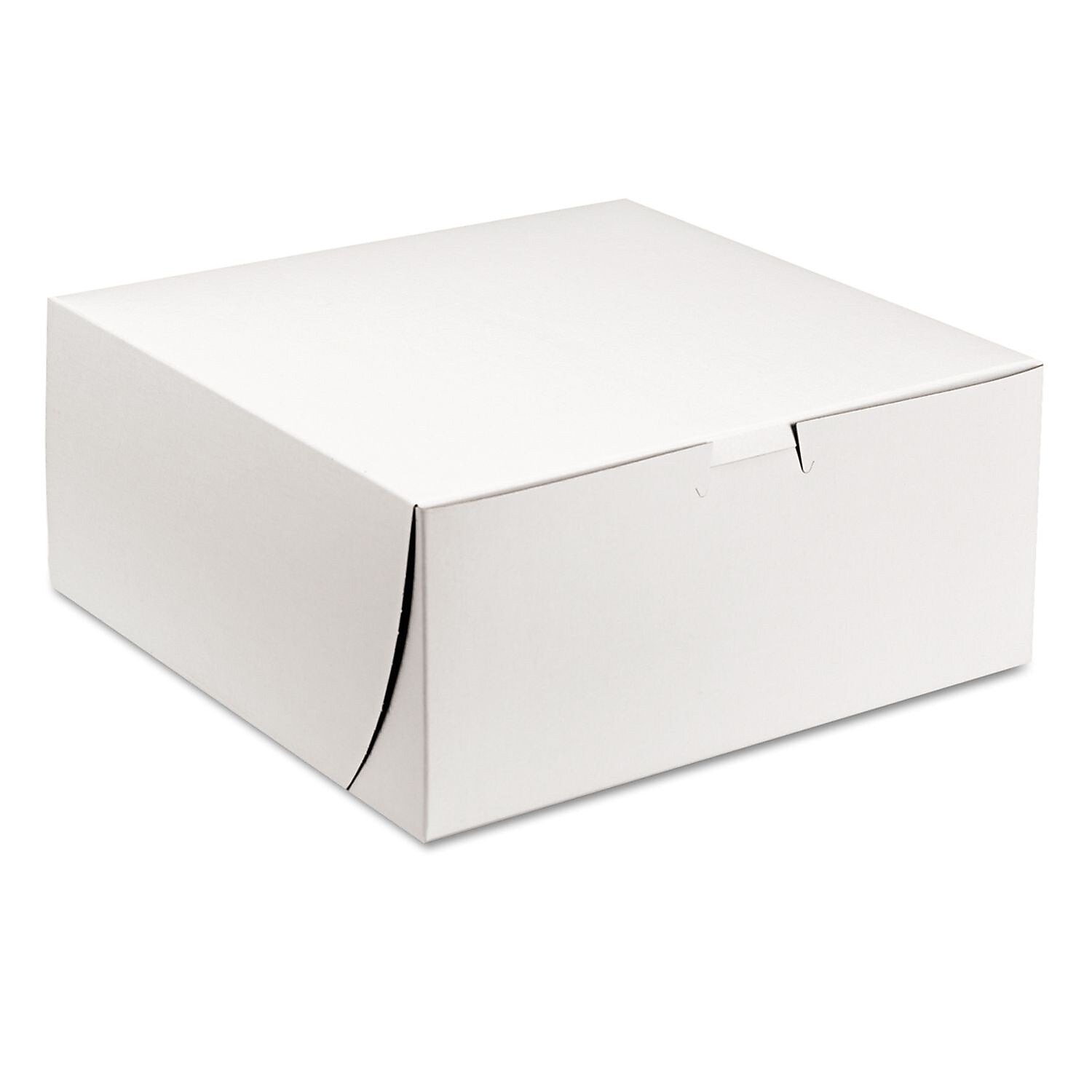 Southern Champion Tuck-Top Bakery Cake & Pie Boxes, White, 9" X 9" x 4", 250/Case