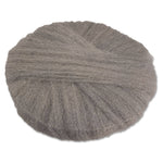 Global Material 20" #2 Radial Steel Wool Floor Pad, Gray