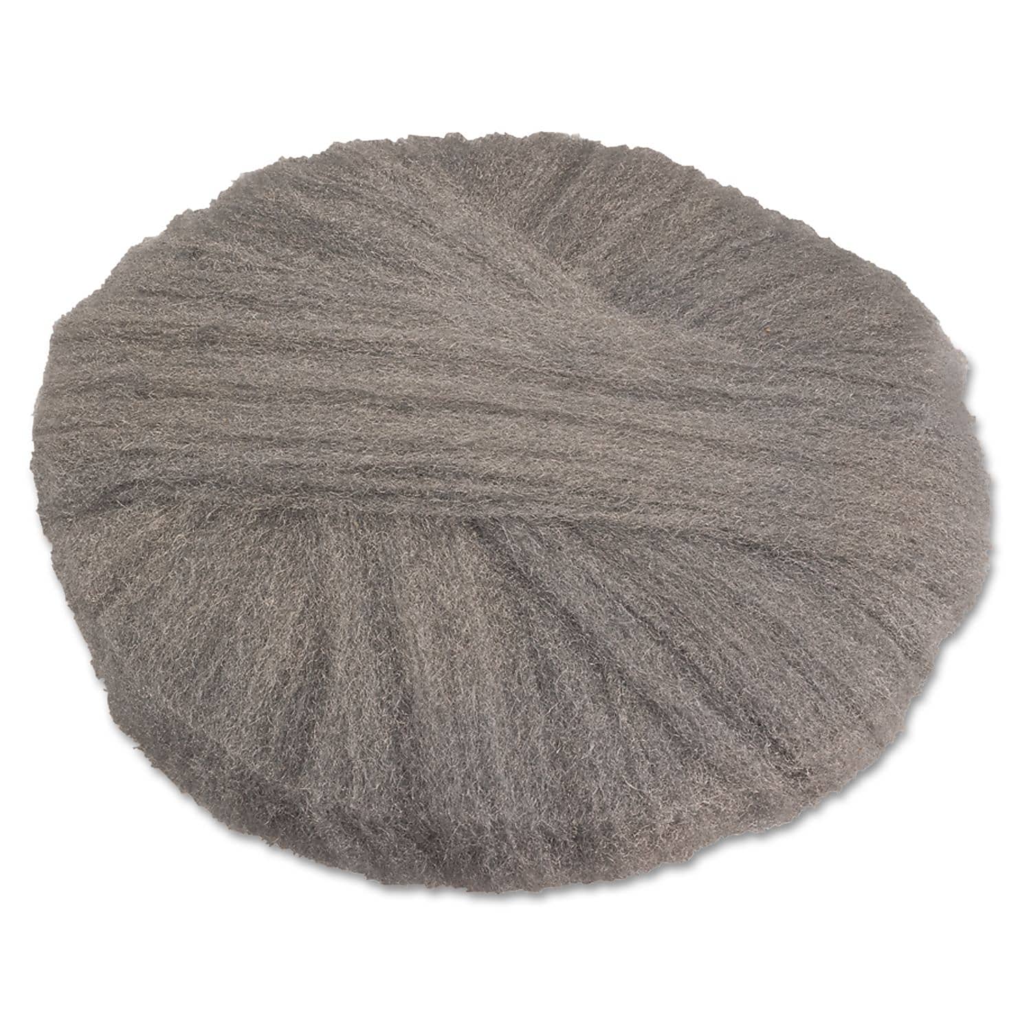 Global Material 20" #2 Radial Steel Wool Floor Pad, Gray