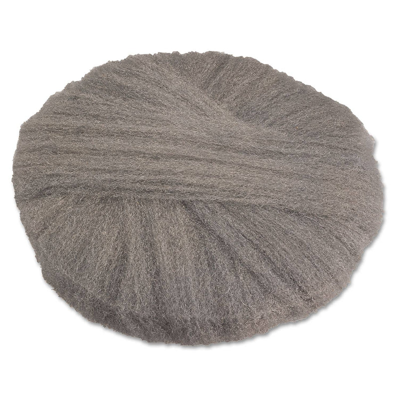 Global Material 20" #2 Radial Steel Wool Floor Pad, Gray