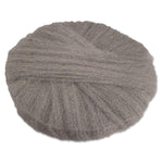 Global Material 17" #0 Radial Steel Wool Floor Pad, Gray