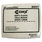Chix Polyester Cleaning Cloths, 15" x 13", White, 40 Cloths/Pack, 30/Carton (CHI8007)