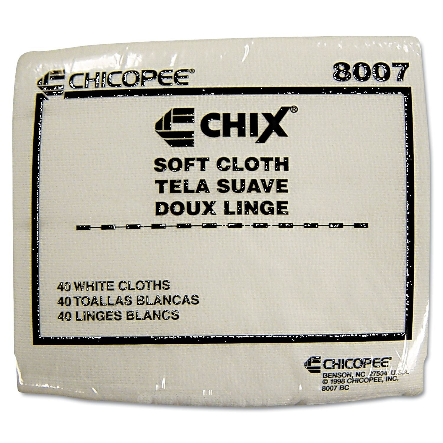 Chix Polyester Cleaning Cloths, 15" x 13", White, 40 Cloths/Pack, 30/Carton (CHI8007)