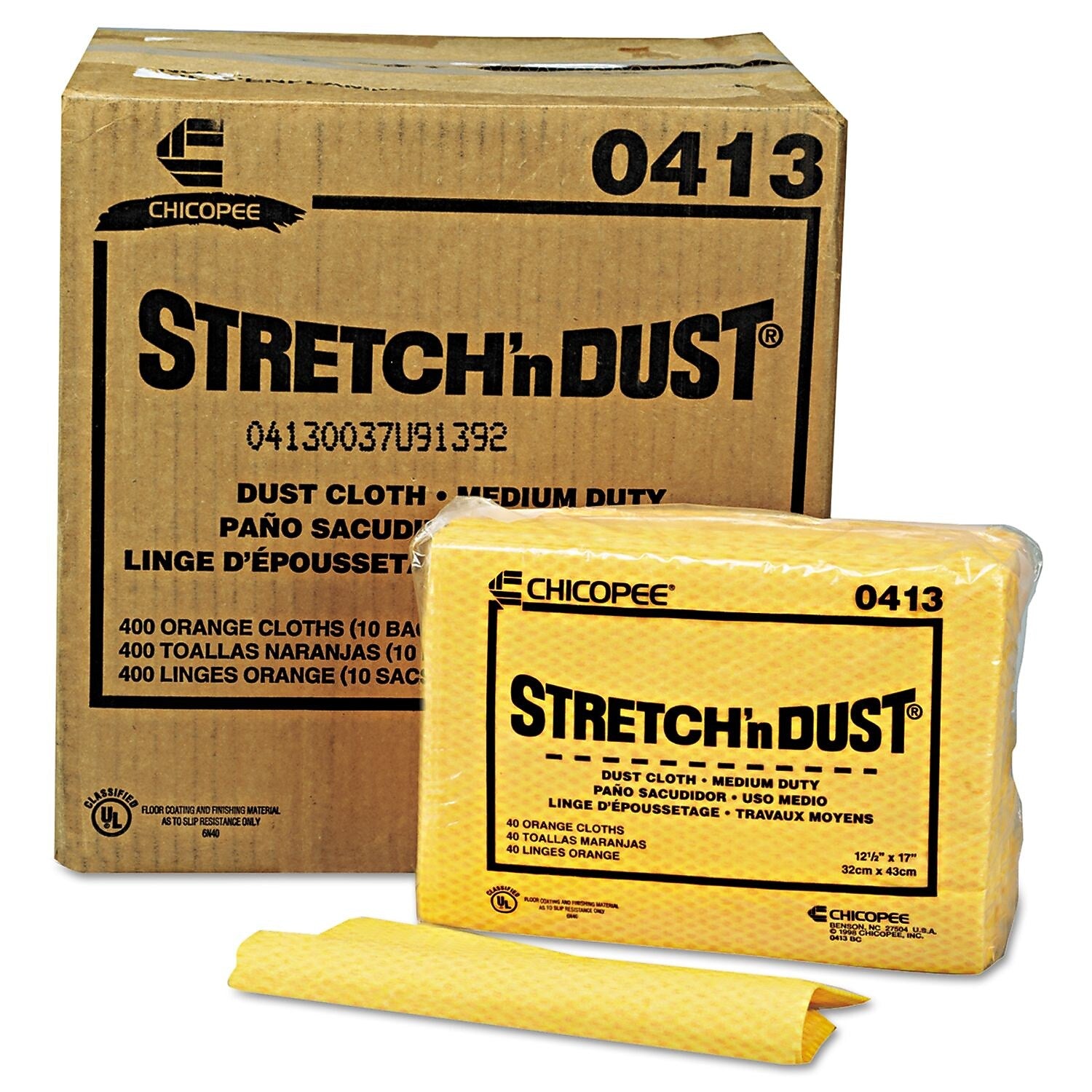 Chix Dusting Cloths, 17" x 12.6", Yellow, 400 Cloths/Pack (CHI 0413)
