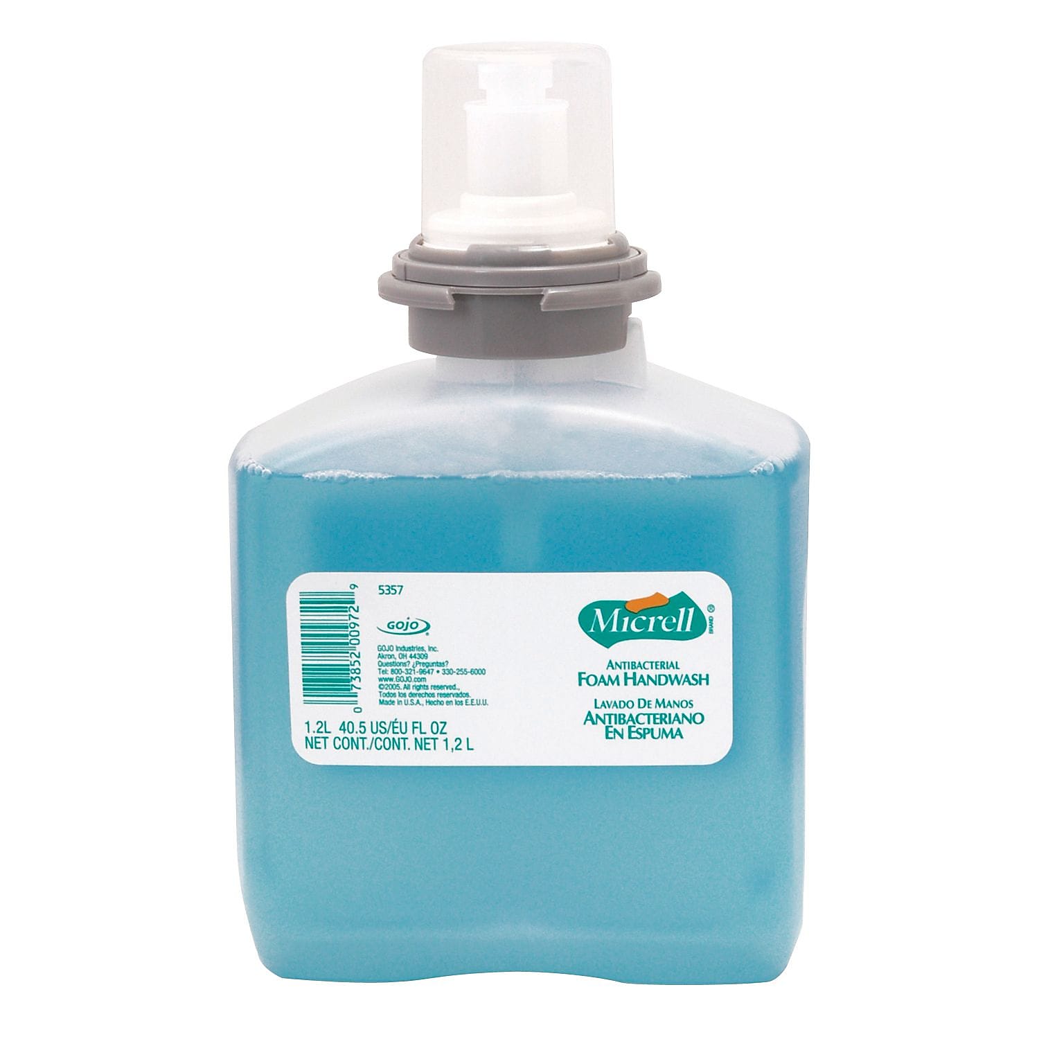 Micrell Antibacterial Foaming Hand Soap Refill for TFX Dispenser, Floral Scent, 1200 ml, 2/Carton (5357-02)