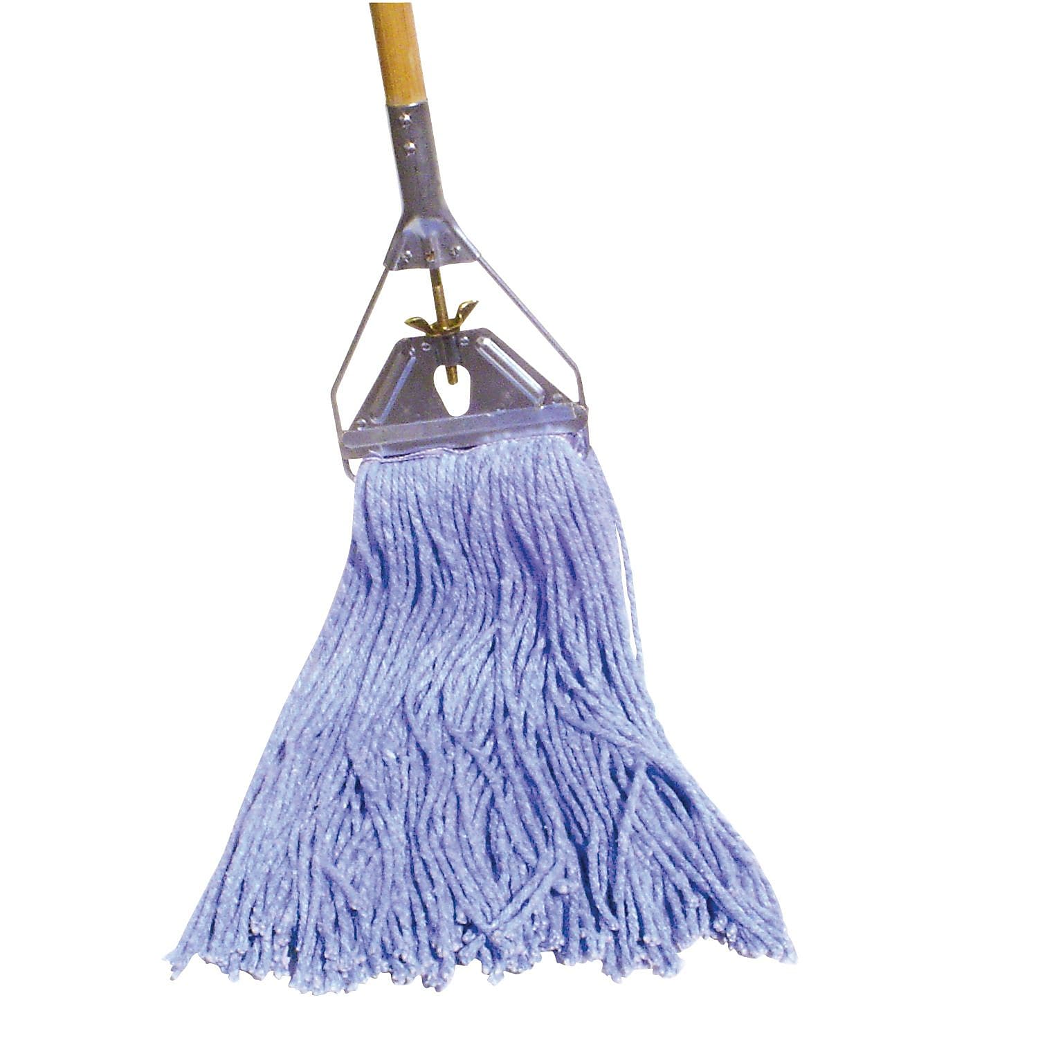 Unisan® Mop Head, Standard Head, Cut-End, Cotton/Synthetic, 12 oz, Blue, 12/Case