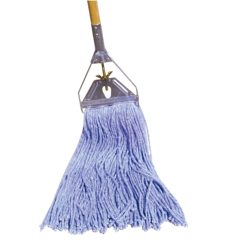 Unisan® Mop Head, Standard Head, Cut-End, Cotton/Synthetic, 12 oz, Blue, 12/Case