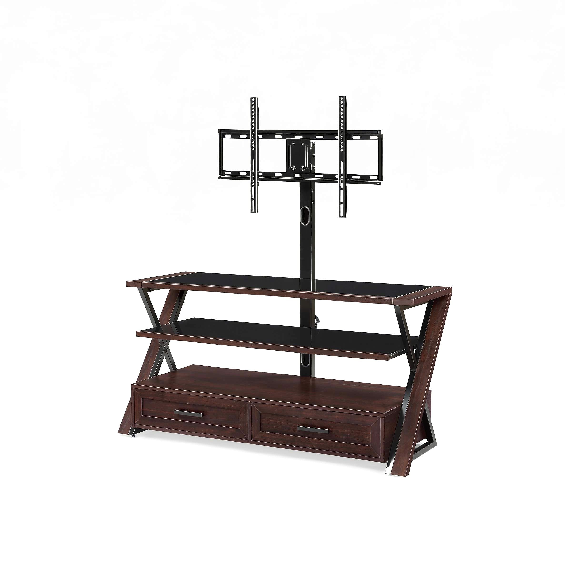 Whalen Console TV Stand, Screens up to 54", Brown/Black (XLDEC54-NV)