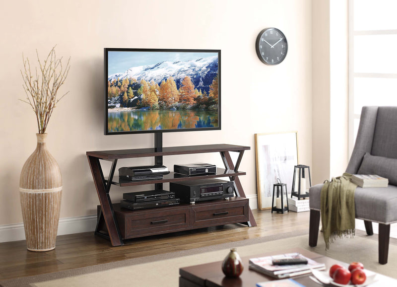 Whalen Console TV Stand, Screens up to 54", Brown/Black (XLDEC54-NV)