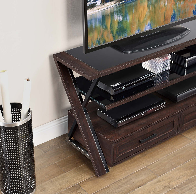 Whalen Console TV Stand, Screens up to 54", Brown/Black (XLDEC54-NV)