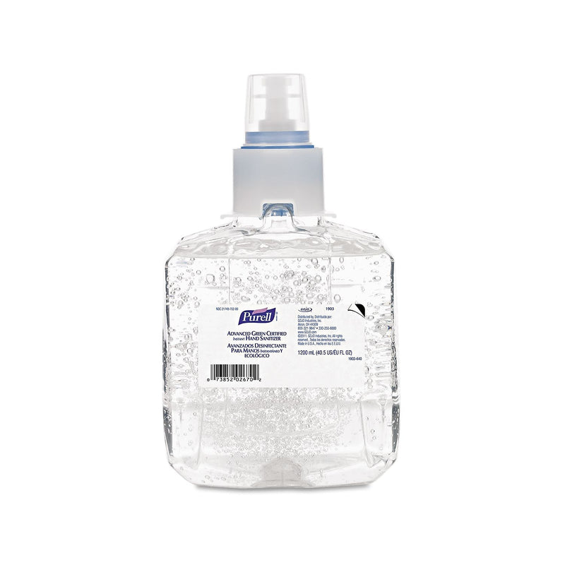 Purell Advanced Green Certified Gel Hand Sanitizer Refill, 1200 mL., 2/Carton (GOJ190302CT)