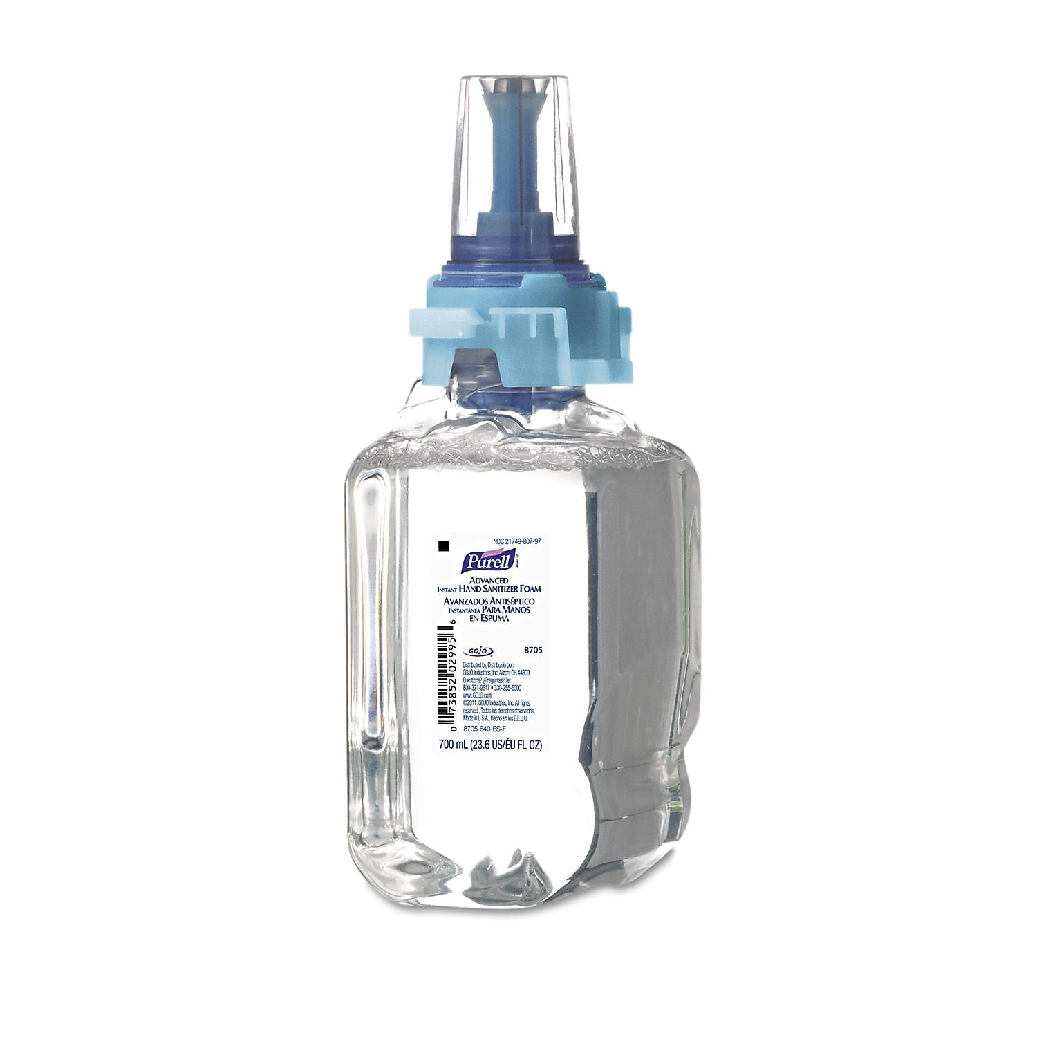 PURELL Advanced 70% Alcohol Foaming Hand Sanitizer Refill for ADX 7, Fruity Scent, 700 mL., 4/Carton (8705-04)