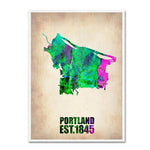Trademark Fine Art 'Portland Watercolor Map' 24" x 32" Canvas Art
