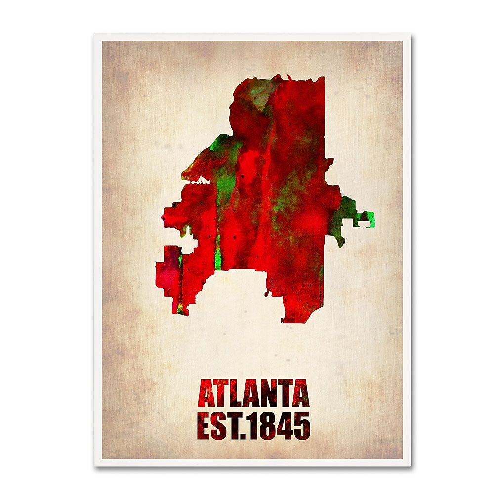 Trademark Fine Art 'Atlanta Watercolor Map' 24" x 32" Canvas Art