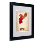 Trademark Fine Art 'Philadelphia Watercolor Map' 11" x 14" Black Frame Art