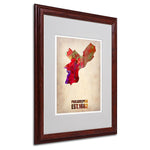 Trademark Fine Art 'Philadelphia Watercolor Map' 16" x 20" Wood Frame Art