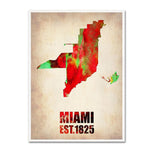 Trademark Fine Art 'Miami Watercolor Map' 18" x 24" Canvas Art