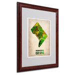 Trademark Fine Art 'Washington D.C. Watercolor Map' 16" x 20" Wood Frame Art