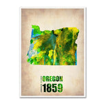 Trademark Fine Art 'Oregon Watercolor Map' 14" x 19" Canvas Art