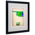 Trademark Fine Art 'Oklahoma Watercolor Map' 16" x 20" Black Frame Art