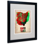 Trademark Fine Art 'Ohio Watercolor Map' 16" x 20" Black Frame Art