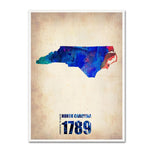Trademark Fine Art 'North Carolina Watercolor Map' 35" x 47" Canvas Art