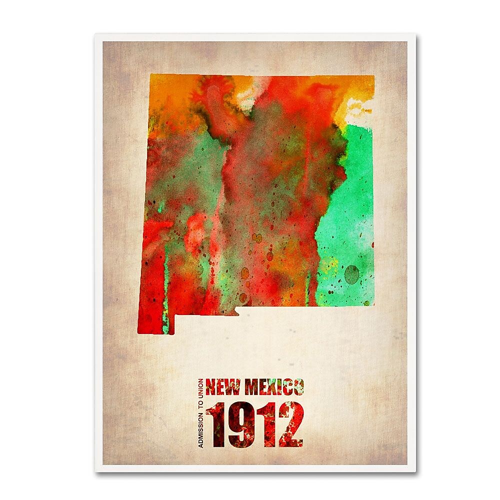 Trademark Fine Art 'New Mexico Watercolor Map' 24" x 32" Canvas Art
