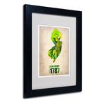 Trademark Fine Art 'New Jersey Watercolor Map' 11" x 14" Black Frame Art
