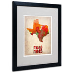 Trademark Fine Art 'Texas Watercolor Map' 16" x 20" Black Frame Art