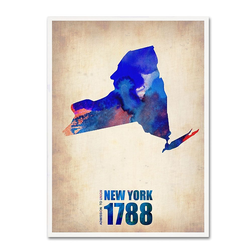 Trademark Fine Art 'New York Watercolor Map' 18" x 24" Canvas Art