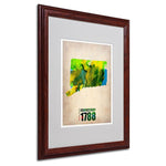 Trademark Fine Art 'Connecticut Watercolor Map' 16" x 20" Wood Frame Art