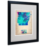 Trademark Fine Art 'Arkansas Watercolor Map' 16" x 20" Black Frame Art