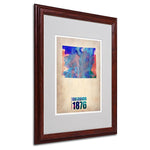 Trademark Fine Art 'Colorado Watercolor Map' 16" x 20" Wood Frame Art