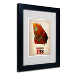 Trademark Fine Art 'Georgia Watercolor Map' 11" x 14" Black Frame Art