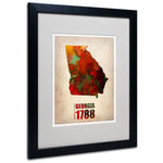 Trademark Fine Art 'Georgia Watercolor Map' 16" x 20" Black Frame Art