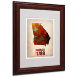 Trademark Fine Art 'Georgia Watercolor Map' 11" x 14" Wood Frame Art