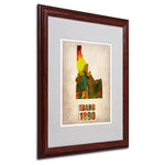 Trademark Fine Art 'Idaho Watercolor Map' 16" x 20" Wood Frame Art