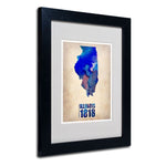 Trademark Fine Art 'Illinois Watercolor Map' 11" x 14" Black Frame Art