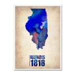 Trademark Fine Art 'Illinois Watercolor Map' 24" x 32" Canvas Art