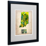 Trademark Fine Art 'Indiana Watercolor Map' 16" x 20" Black Frame Art