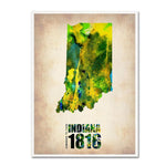 Trademark Fine Art 'Indiana Watercolor Map' 14" x 19" Canvas Art