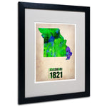 Trademark Fine Art 'Missouri Watercolor Map' 16" x 20" Black Frame Art