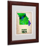 Trademark Fine Art 'Missouri Watercolor Map' 11" x 14" Wood Frame Art