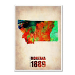 Trademark Fine Art 'Montana Watercolor Map' 14" x 19" Canvas Art