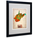 Trademark Fine Art 'West Virginia Watercolor Map' 16" x 20" Black Frame Art